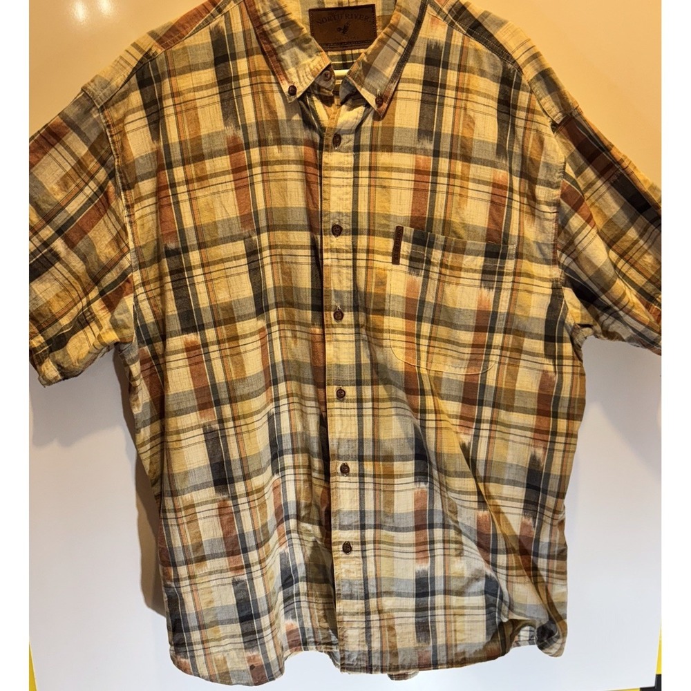 North River Outfitters Short Sleeved Plaid Shirt‎